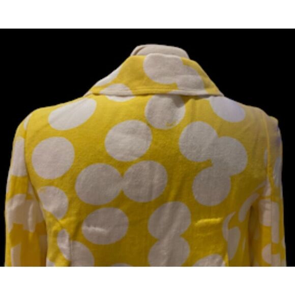 Lilly Pulitzer Linen Blend Jacket Fun Polka Dot Sz 6 Button Front Butter Yellow - Picture 5 of 12